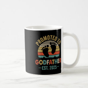 Promoted To Godfather Est 2025 Fathers Day Vintage Coffee Mug