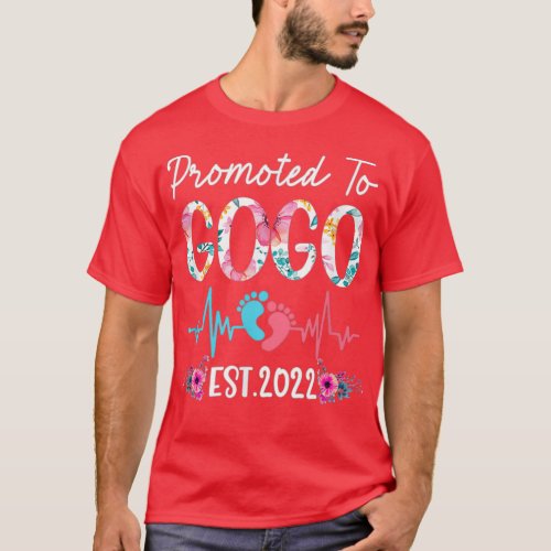 Promoted To GoGo Est 2022 Funny Floral Mothers Day T_Shirt