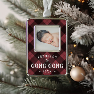 Promoted to Gong Gong Baby Photo Grandpa Christmas Ornament