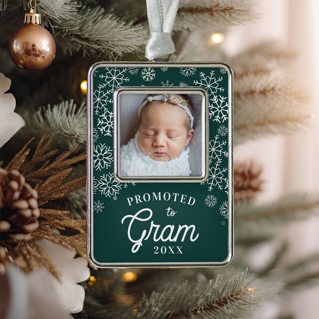 Promoted to Gram | Baby Photo Grandma Christmas Ornament (Creator Uploaded)