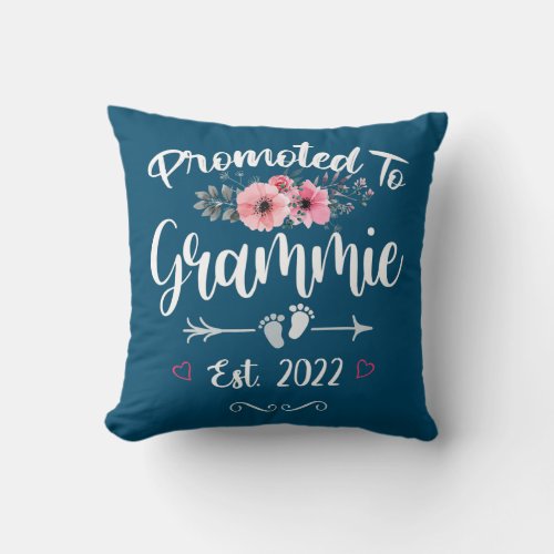 Promoted To Grammie Est 2022 Cute New Mom for Throw Pillow