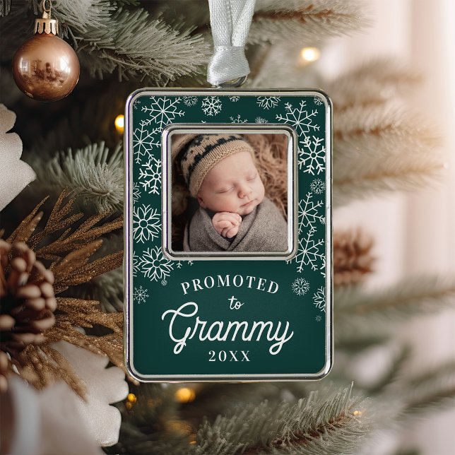 Promoted to Grammy | Baby Photo Grandma Christmas Ornament (Creator Uploaded)