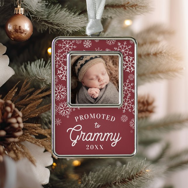Promoted to Grammy | Baby Photo Grandma Christmas Ornament (Creator Uploaded)