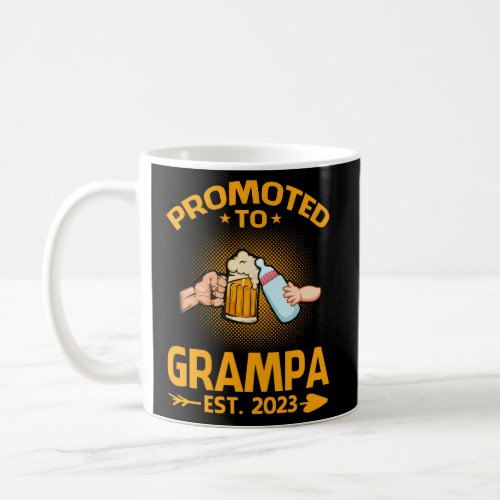 Promoted To Grampa Est 2023 Beer Arrow Coffee Mug