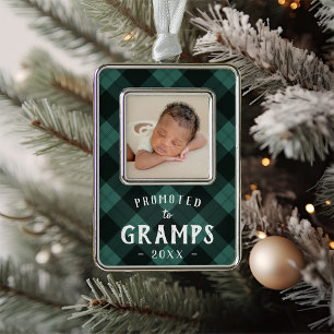 Promoted to Gramps Baby Photo Grandpa Christmas Ornament