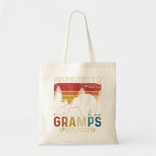 Promoted To Gramps Est 2022 Funny Retro Vintage Be Tote Bag