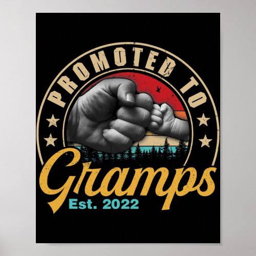 Promoted to Gramps Est 2022 Men Vintage First Poster