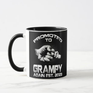 Promoted To Grampy Again Est 2023 Funny Fathers Mug