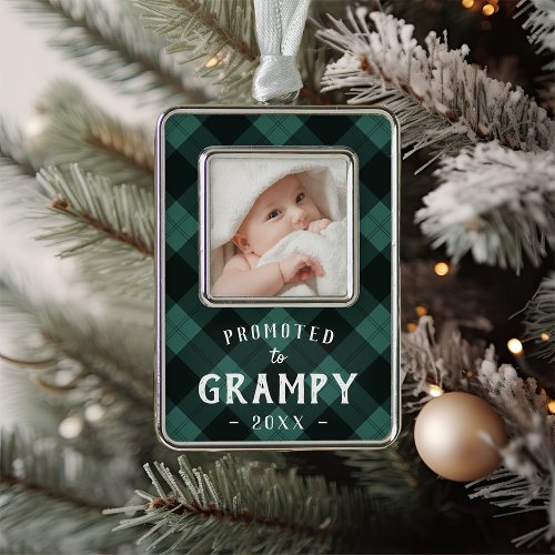 Promoted to Grampy  Baby Photo Grandpa Christmas Ornament