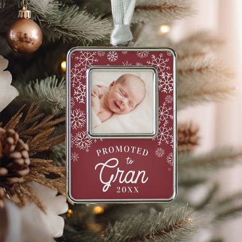 Promoted to Gran  Baby Photo Grandma Christmas Ornament