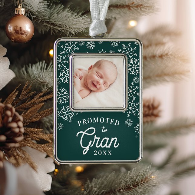 Promoted to Gran | Baby Photo Grandma Christmas Ornament (Creator Uploaded)