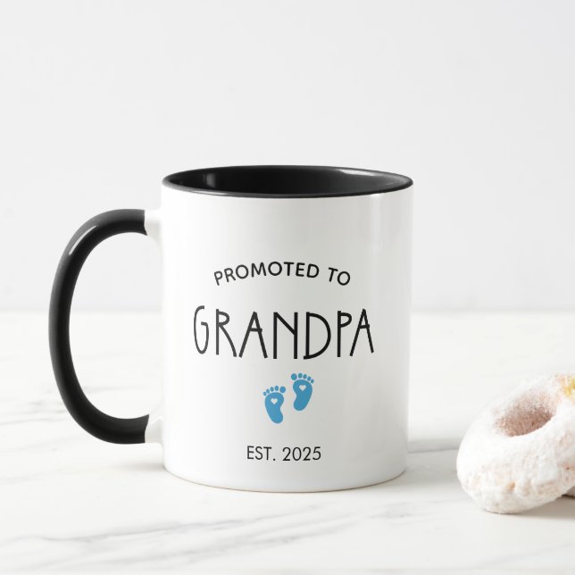 PROMOTED TO GRANDA CUSTOM ESTABLISHED YEAR MUG (With Donut)