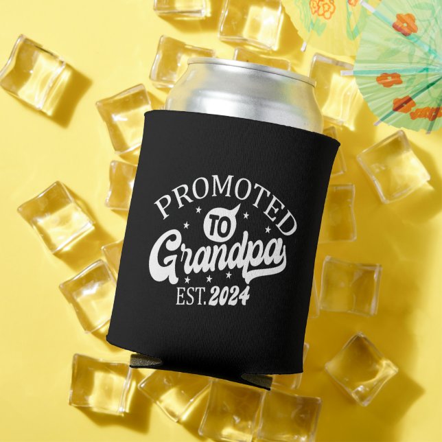 Promoted To Grandad Est 2024 New Grandad Gift Can Cooler (In Situ Summer)