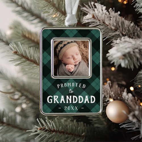 Promoted to Granddad Baby Photo Christmas Ornament