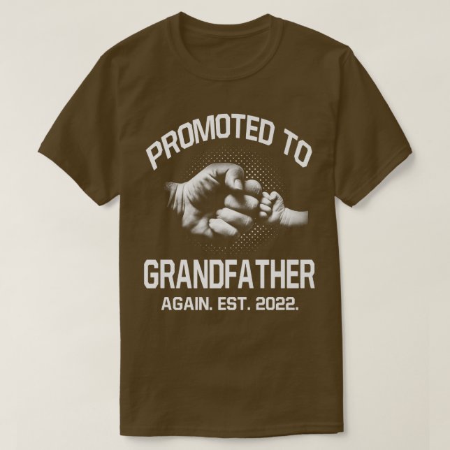 Promoted To Grandfather Again EST 2022 Christmas F T-Shirt (Design Front)