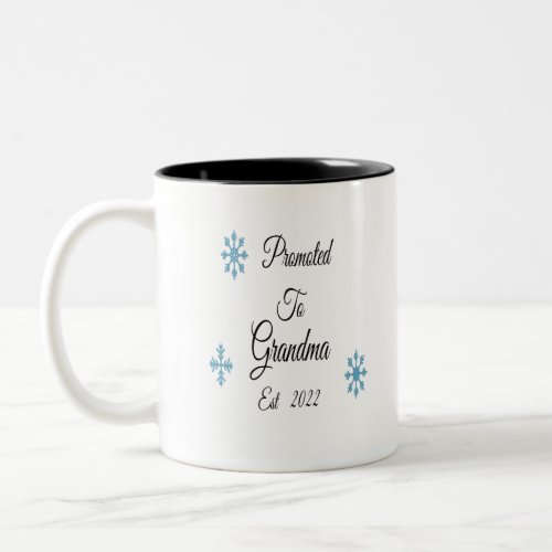 Promoted To Grandma 2022 _ New Grandmother Two_Tone Coffee Mug