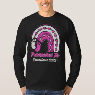 Promoted To Grandma 2022 Rainbow First Time Mother T-Shirt