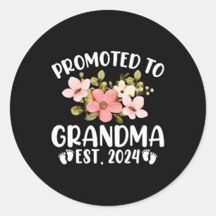 Promoted To Grandma 2024 First Time Nana Floral Classic Round Sticker