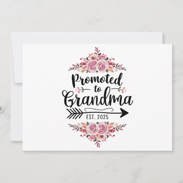 Promoted To Grandma 2025 Pregnancy Announcement (Front)