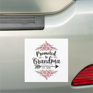 Promoted To Grandma 2025 Pregnancy Announcement Car Magnet