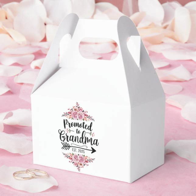 Promoted To Grandma 2025 Pregnancy Announcement Favor Boxes (Wedding)