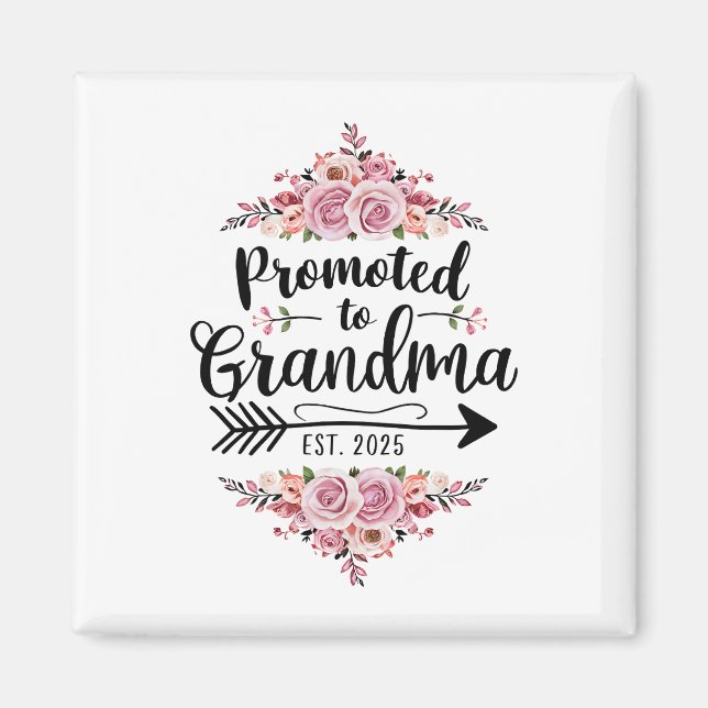 Promoted To Grandma 2025 Pregnancy Announcement Magnet (Front)