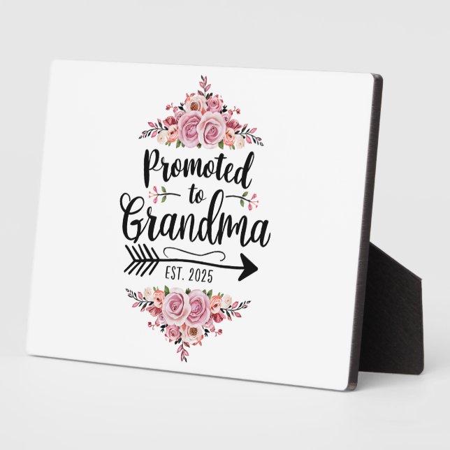 Promoted To Grandma 2025 Pregnancy Announcement Plaque (Side)