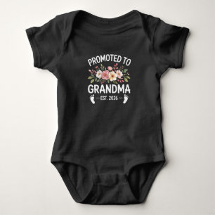 Promoted to Grandma 2026 First Time Nana Floral Baby Bodysuit