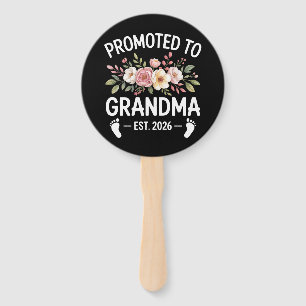 Promoted to Grandma 2026 First Time Nana Floral  Hand Fan