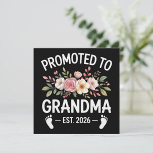 Promoted to Grandma 2026 First Time Nana Floral  Invitation