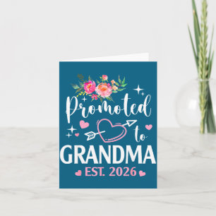 Promoted to grandma 2026 flower heart new grandma  card