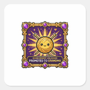 Promoted to Grandma Achievement Square Sticker