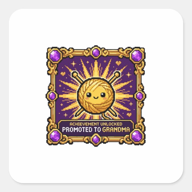  Promoted to Grandma Achievement Square Sticker (Front)