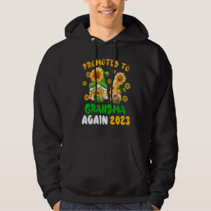 Promoted To Grandma Again 2023 Two Floral Gnomes P Hoodie