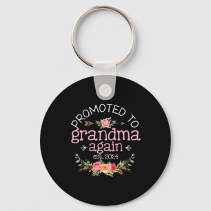 Promoted To Grandma Again Est 2024 Baby Keychain