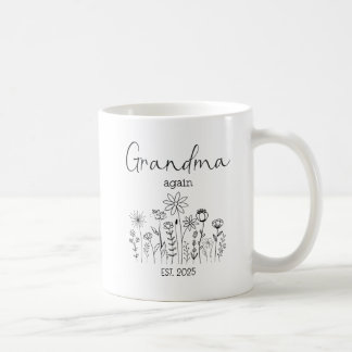 Promoted To Grandma Again EST 2025 Wildflowers Coffee Mug