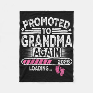 Promoted To Grandma Again Est. 2026 Loading Funny  Fleece Blanket