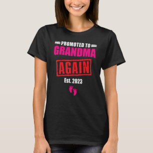 Promoted to Grandma Again Pregnancy Announcement F T-Shirt