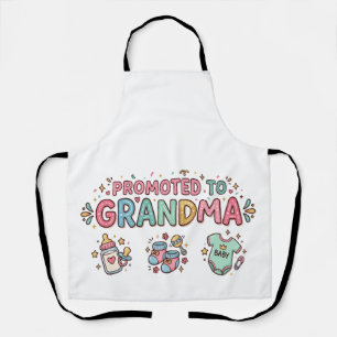  Promoted to Grandma Announcement Apron