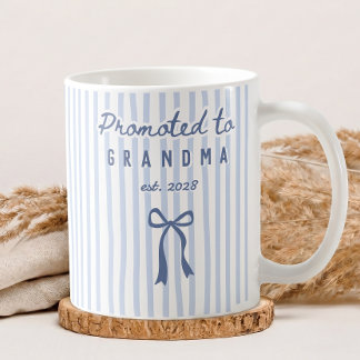 Promoted to Grandma Coquette Striped Name Mug Gift