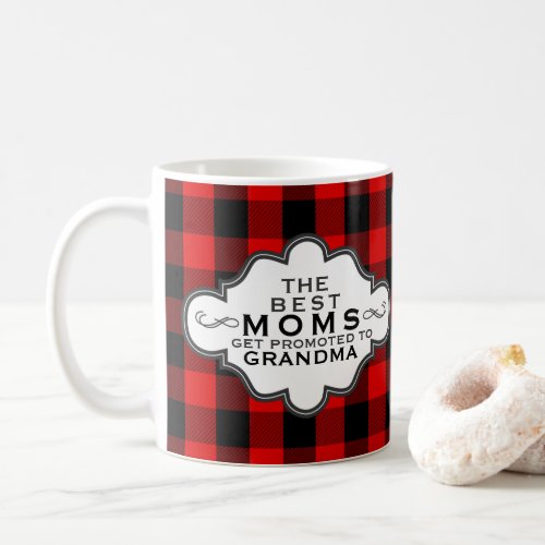 Promoted to Grandma Country Chic Red Buffalo Check Coffee Mug