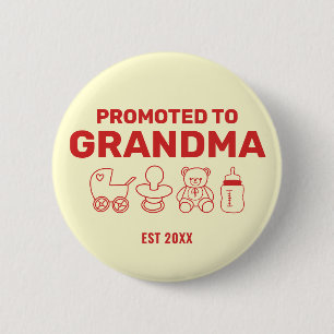 Promoted to Grandma Custom Baby Shower Party Button