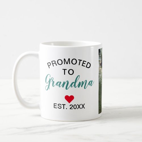 Promoted to Grandma Custom Photo Coffee Mug