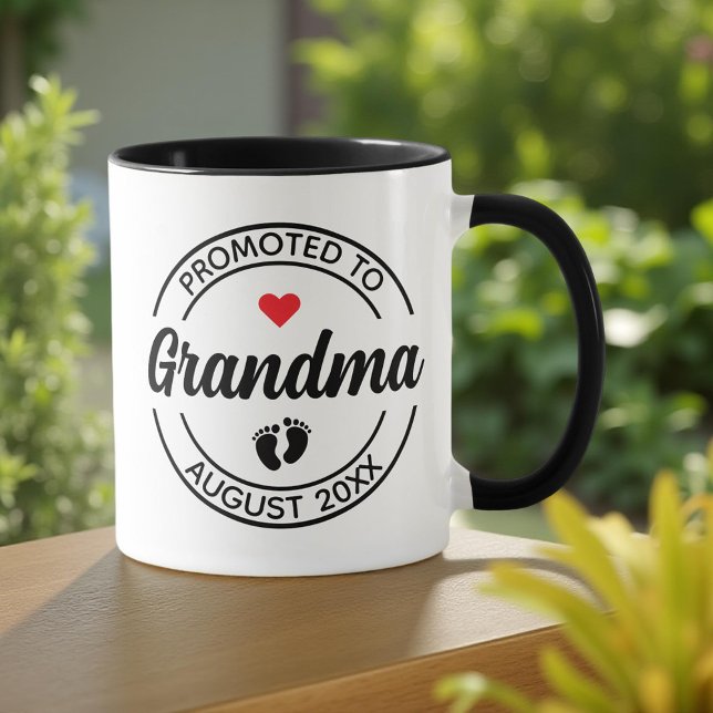 Promoted to Grandma Custom Pregnancy Announcement Mug (Creator Uploaded)