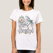 Promoted to Grandma Dragonfly Floral Women’s T-Shi