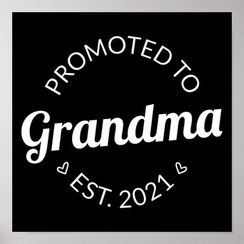 Promoted To Grandma Est 2021 I Poster