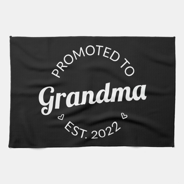 Promoted To Grandma Est. 2022 I Kitchen Towel (Horizontal)
