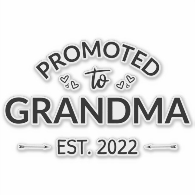 Promoted To Grandma Est. 2022 II Sticker (Front)
