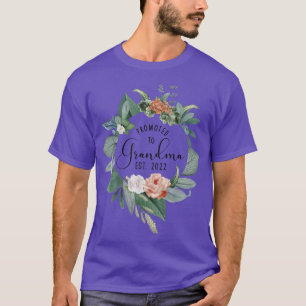 Promoted to Grandma Est 2022 Women Flower First Ti T-Shirt