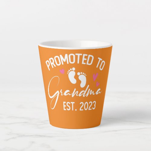 Promoted To Grandma Est 2023 First Time Grandma  Latte Mug